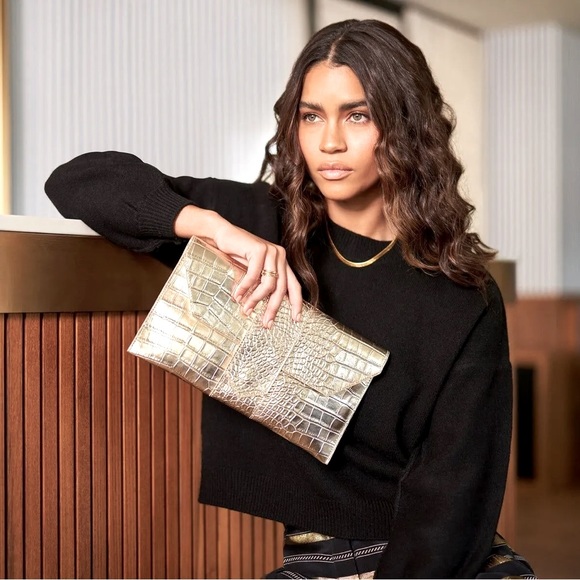 JJ Winters Handbags - JJ Winters Nikki Envelope Gold Women’s Clutch